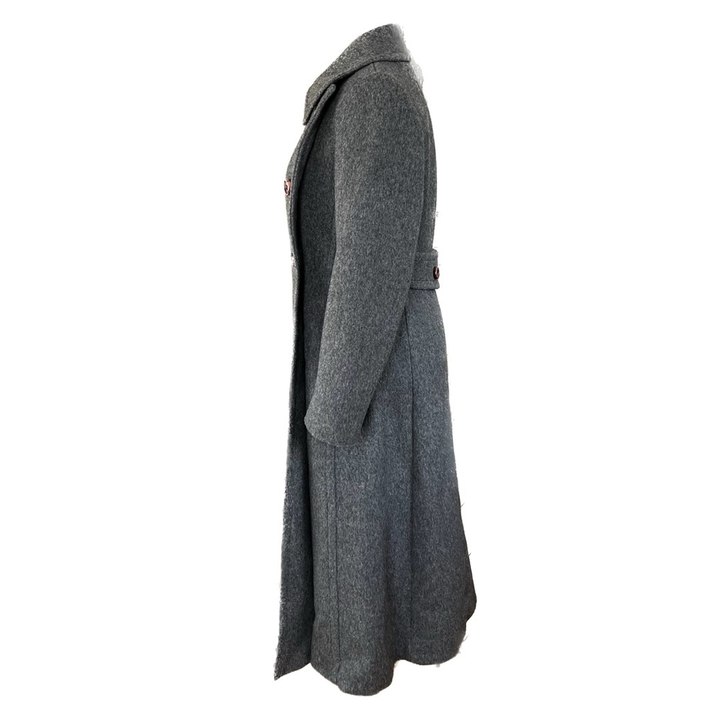 SOLD- Classic Vintage Union Made Gray Wool Ling Coat - Fall Autumn Winter - Picture 3 of 7